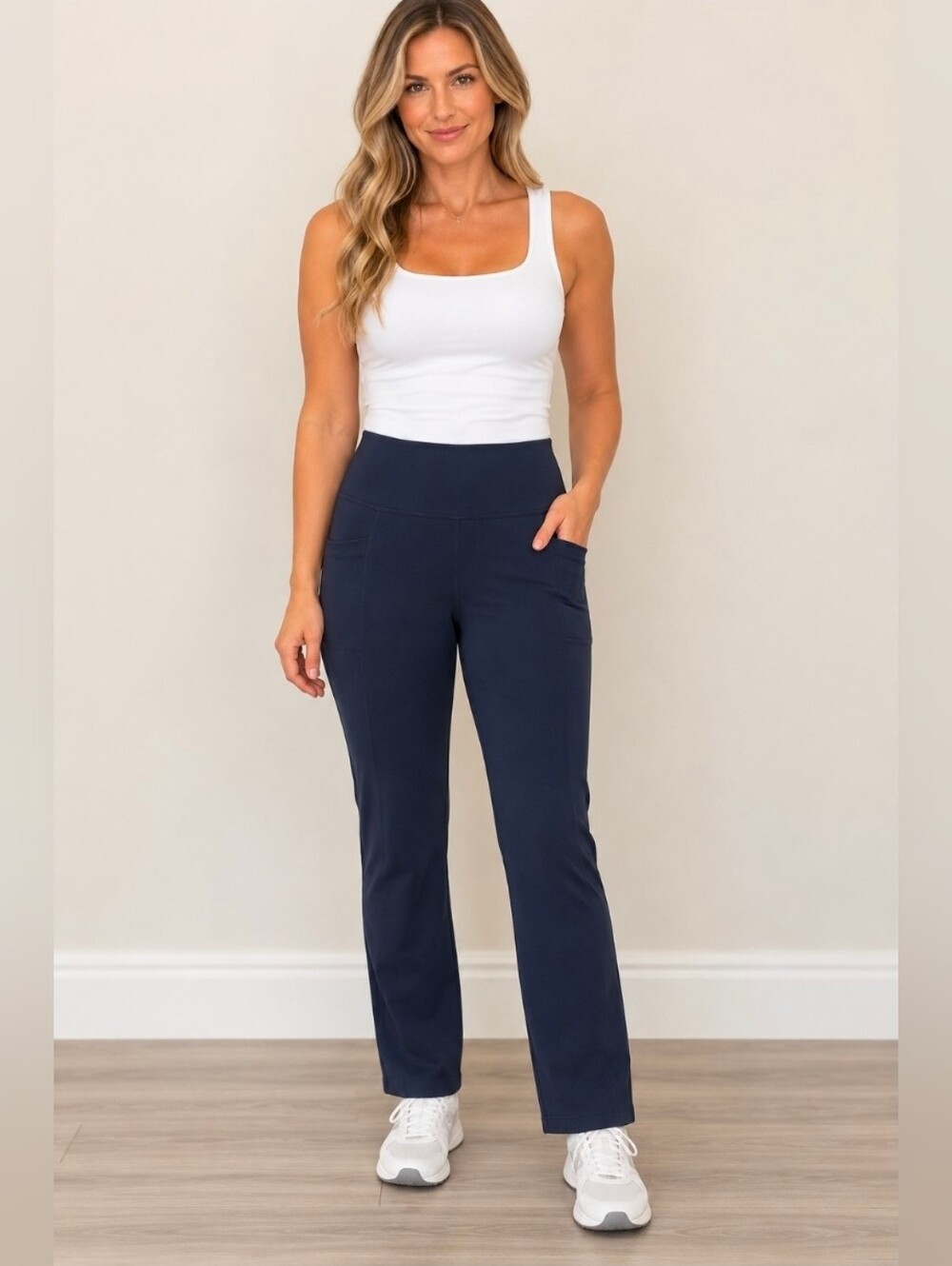 Jockey Straight-Leg Navy Blue Stretch Pants